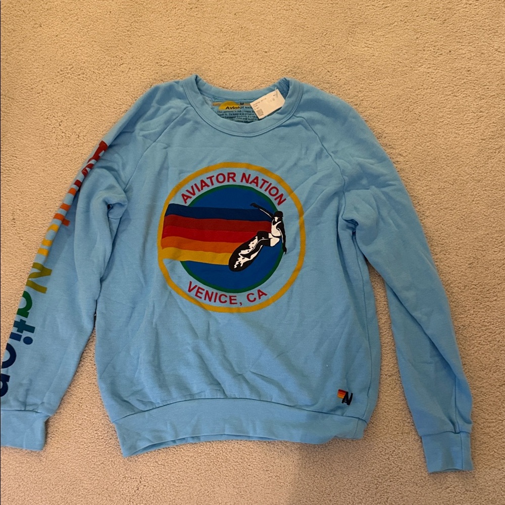 Aviator Nation Light Blue Crewneck